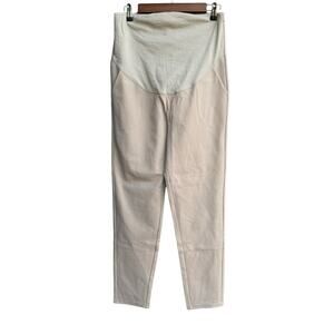 Moyabo Tan Stretch Maternity Pants – Over-Belly Pull-On Elastic Waist Size S NST